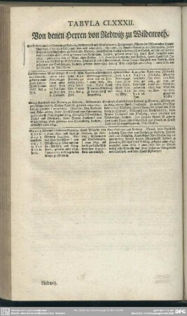 Tabula CLXXXII. Von denen Herren von Redwitz zu Wildenroth