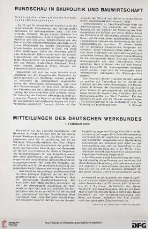 Rundschau in Baupolitik und Bauwirtschaft