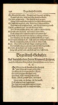 Begräbniß-Gedichte
