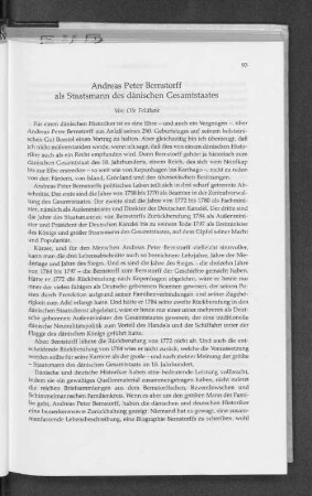 Andreas Peter Bernstorff als Staatsmann des dänischen Gesamtstaates