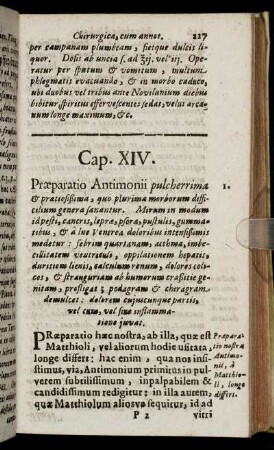 Cap. XIV. Praeparatio Antimonii ...