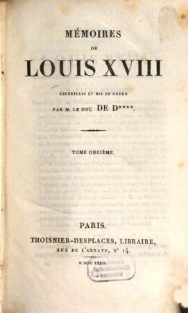 Mémoires de Louis XVIII. 11