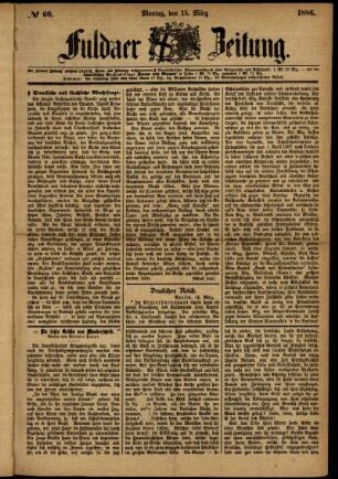 Ausgabe vom Montag, den 15. März 1886.
