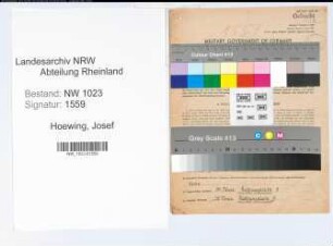 Entnazifizierung Josef Hoewing , geb. 10.02.1899 (Verwaltungsangestellter)