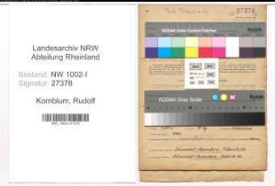 Entnazifizierung Rudolf Kornblum, geb. 05.02.1891 (Werkmeister)
