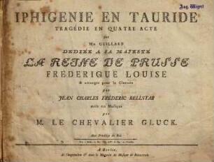 Iphigénie en Tauride : tragédie en quatre acte par Guillard