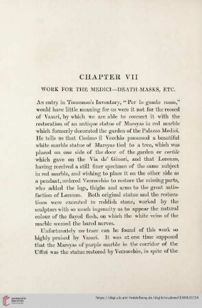 Chapter VII: Work for the Medici - Death-Masks, etc.