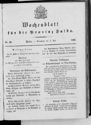 Nr. 28, Ausgabe vom 8. Juli 1848