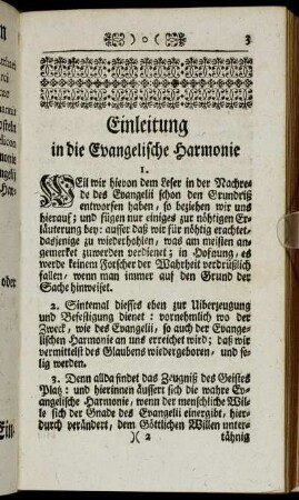 Einleitung in die Evangelische Harmonie.