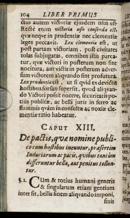 Caput XIII. De pactis, quae nomine publico cum hostibus ineuntur ...