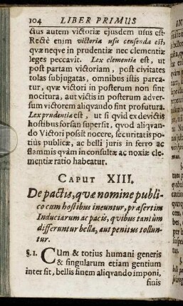 Caput XIII. De pactis, quae nomine publico cum hostibus ineuntur ...