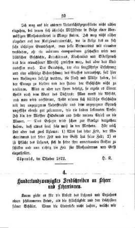 Hundertundzwanzigstes Sendschreiben an Lehrer und Lehrerinnen
