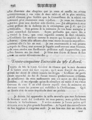 Trente-cinquiéme Entretien du 26e d'Avril.