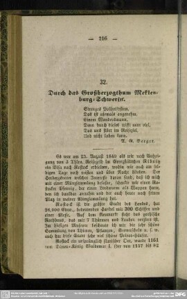 32. Durch das Großherzogthum Meklenburg-Schwerin