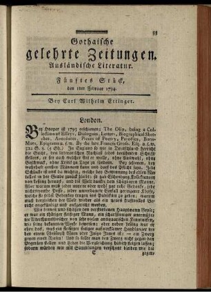 Fünftes Stück, den 1ten Februar 1794.