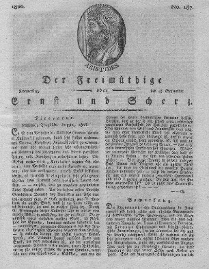 No. 187, Montag den 1. September 1806