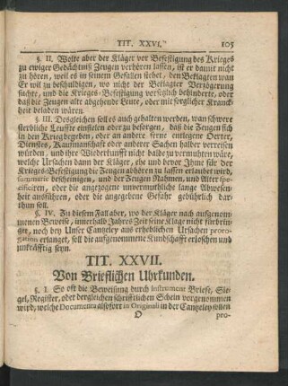 Tit. XXVII. Von Brieflichen Uhrkunden.