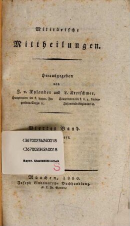 Militärische Mittheilungen. 4,2. 1830