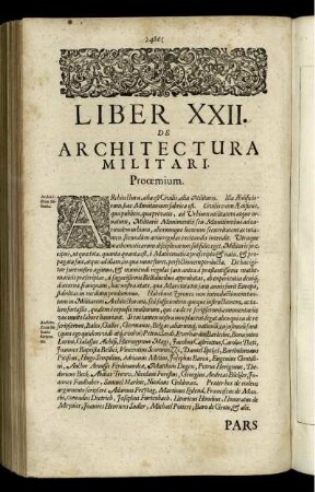 Liber XXII. De Architectura Militari.