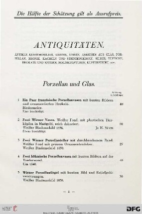 Antiquitäten (Nr. 1-97)