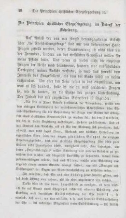 40-68 Die Principien christlicher Ehegesetzgebung im Betreff der Scheidung