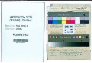 Entnazifizierung Paul Hussels , geb. 13.12.1911 (Schriftsteller)