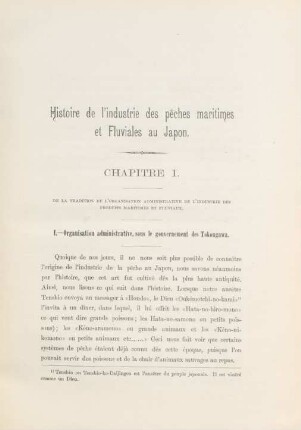 Chapitre I. De la tradition de l'oganisation administrative de l'industrie des produits maritimes et fluviaux