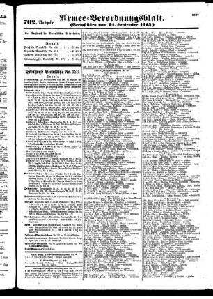 702. Ausgabe. Freitag, 24. September 1915