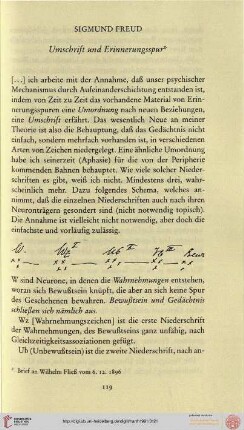 Sigmund Freud: Umschrift und Erinnerungsspur