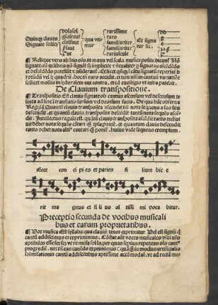 Preceptio secunda de vocibus musicalibus et earum proprietatibus.