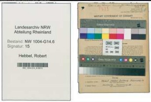 Entnazifizierung Robert Hebbel , geb. 14.09.1882 (Faerbereibesitzer)