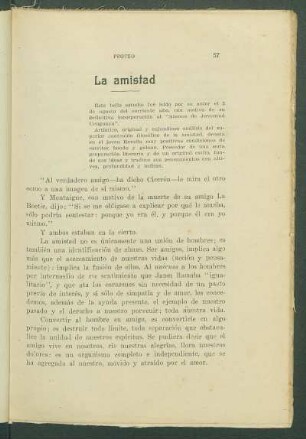 La amistad