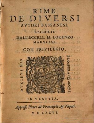 Rime de diversi autori Bassanesi