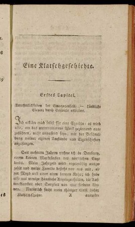 Erstes Capitel. - Drittes Capitel.