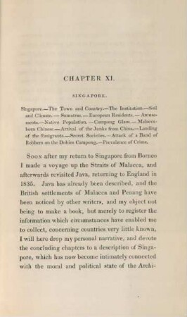 Chapter XI. Singapore
