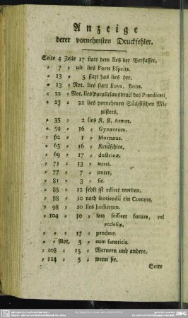 Anzeige derer vornehmsten Druckfehler
