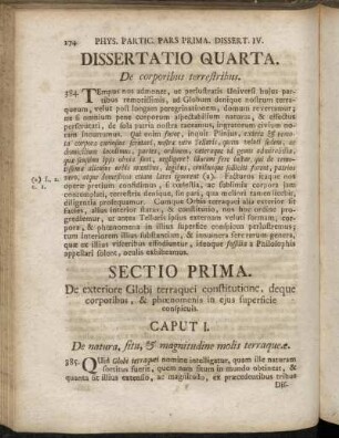 Dissertatio Quarta. De corporibus terrestribus.