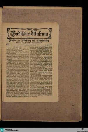 Badische Landes-Zeitung, Badisches Museum, Nr. 56