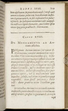 Caput XVIII. De Medicamentis Ad Aurium affectus.