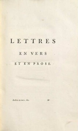 Oeuvres complètes de Voltaire, 15. Lettres En Vers Et En Prose