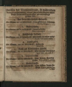 Devisen der Illuminationen, ...