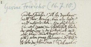 Brief an Gesine Frerichs