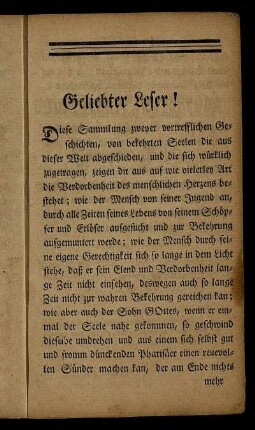 Geliebter Leser!
