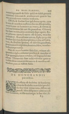 De Honorandis parentibus.