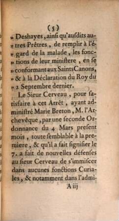Preuves Par les Ordonnances & les Auteurs les plus célébres, de la régularité de l'Arrêt du Parlement du 6 Février 1755, qui a autorisé le Sieur Cerveau à administrer les derniers Sacremens à Marie Breton, ...