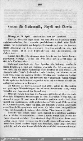 Section für Mathematik, Physik und Chemie