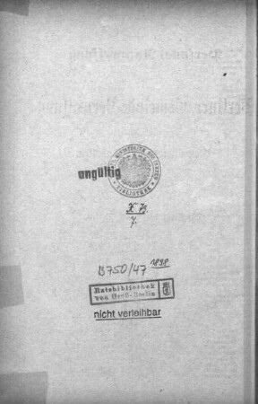 Stempel: Kön. pr. Ministerium des Innern Bibliothek