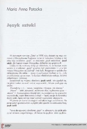 Język sztuki