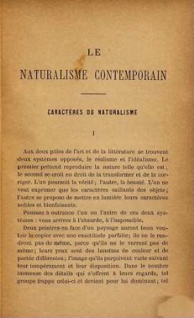 Études sur la France contemporaine : le naturalisme, l'influence allemande, le socialisme