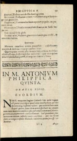 In M. Antonium Philippica Quinta. Oratio XLVIII.